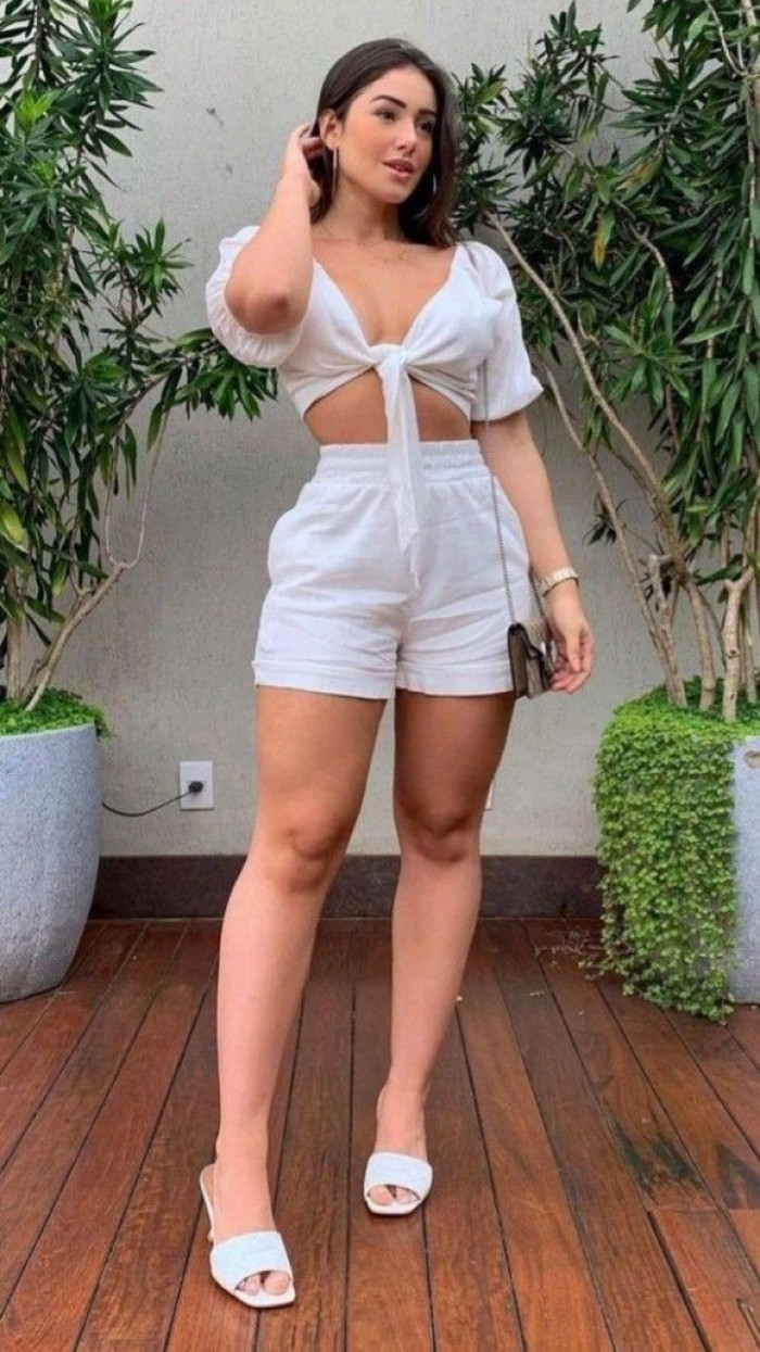 Cropped Top And High-Waisted Shorts